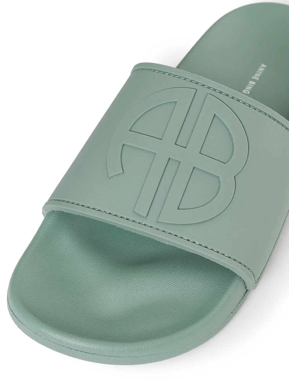 ANINE BING Isla logo-embossed slides Groen