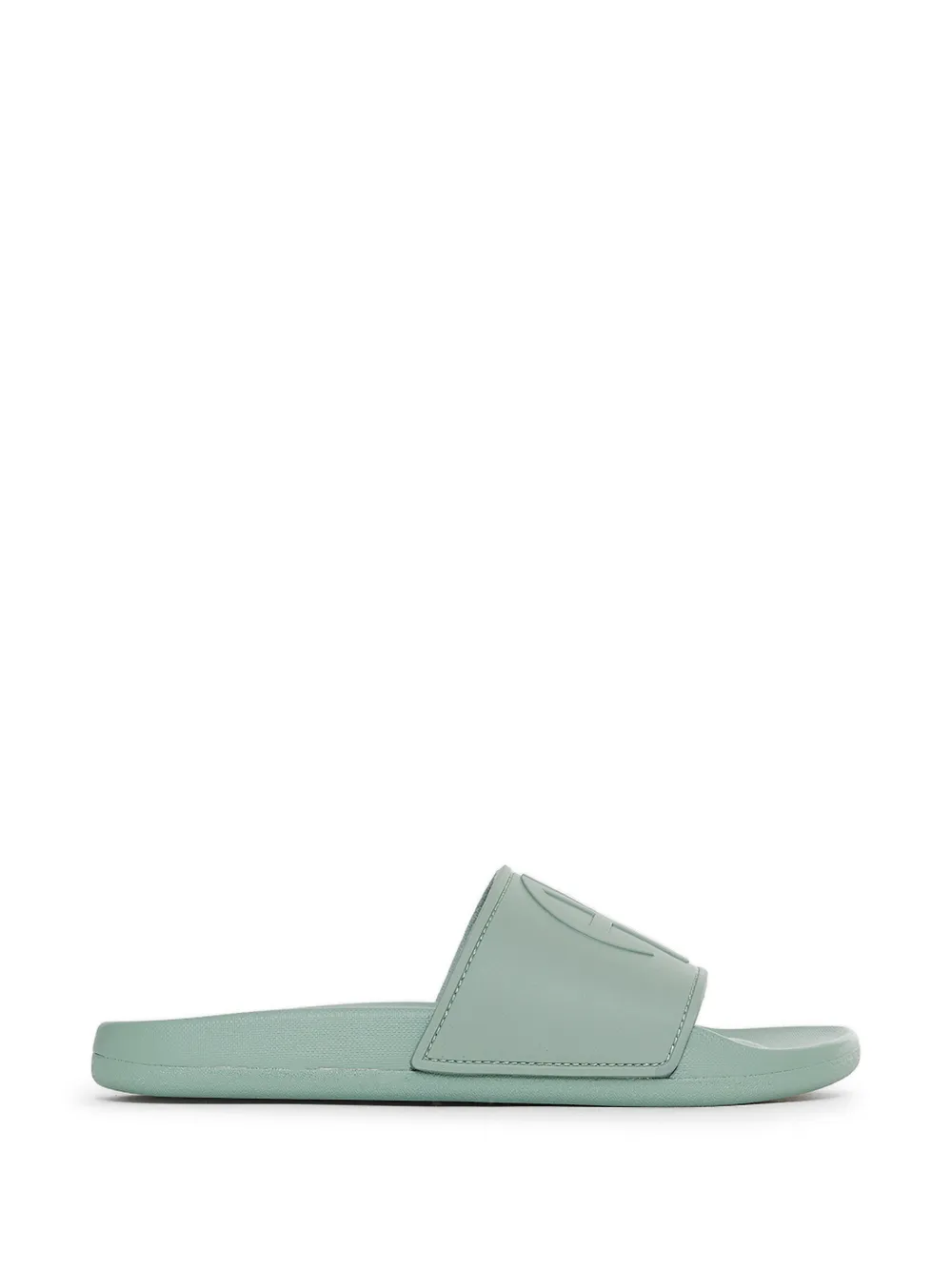 ANINE BING Isla logo-embossed slides Groen
