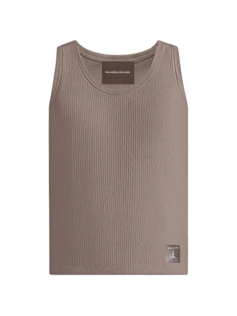 Manière De Voir VS001 in mushroom ribbed cotton tank top