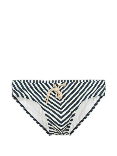 MOSSO SUN WEAR striped drawstring swim briefs