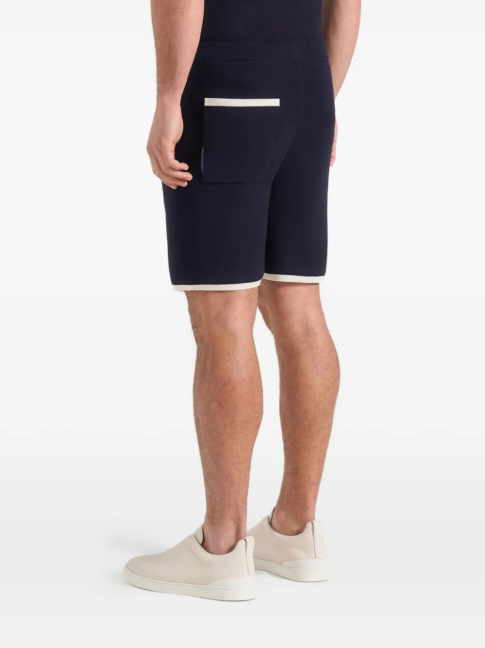 Manière De Voir Regis gebreide shorts met contrastdetail Blauw
