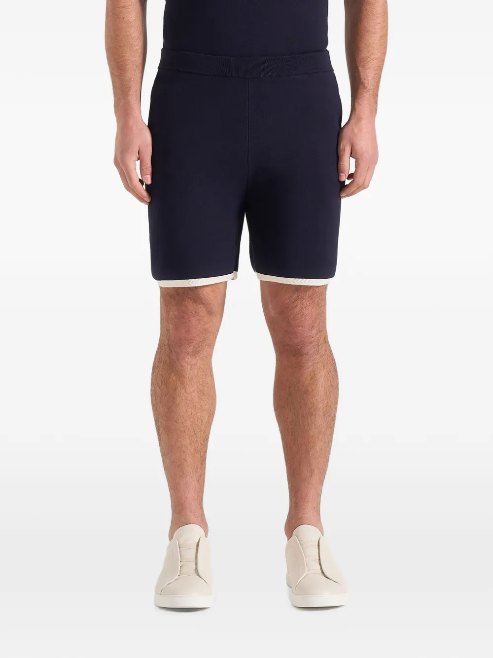 Manière De Voir Regis gebreide shorts met contrastdetail Blauw