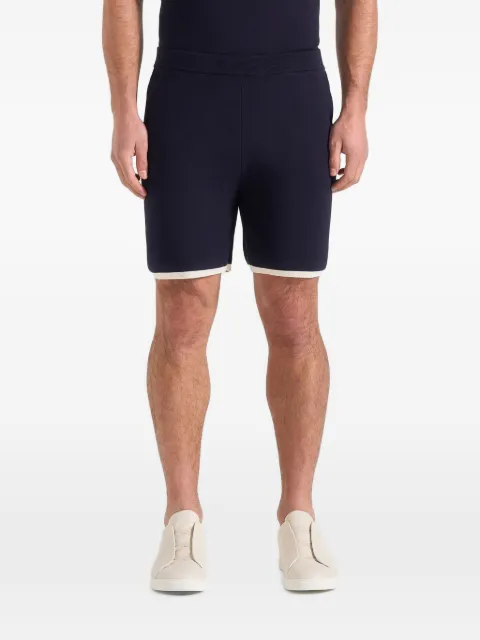 Manière De Voir Regis - contrast detail knit shorts - mushroom