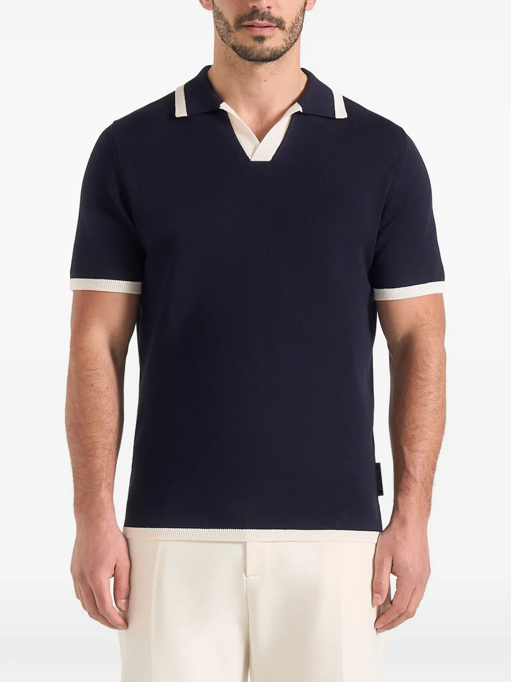 Manière De Voir Lambert contrast-detail knit T-shirt - Blau
