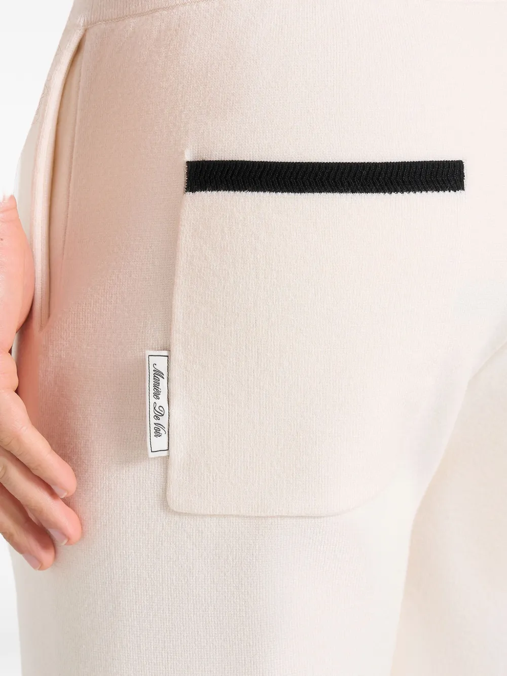 Manière De Voir Regis gebreide shorts met contrastdetail Wit
