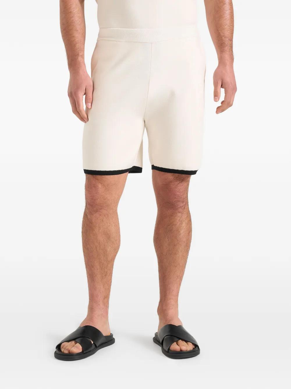 Manière De Voir Regis gebreide shorts met contrastdetail Wit