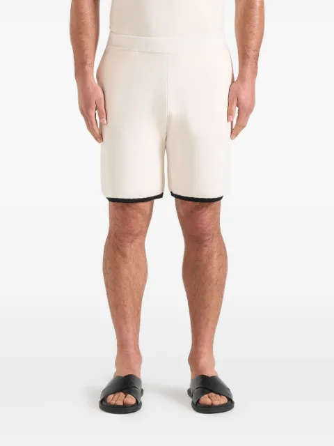 Manière De Voir Regis in cream contrast-detail knit shorts