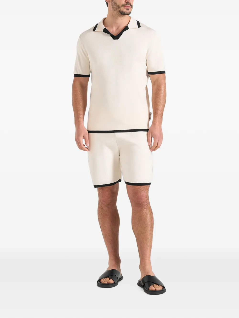 Manière De Voir Regis gebreide shorts met contrastdetail Wit