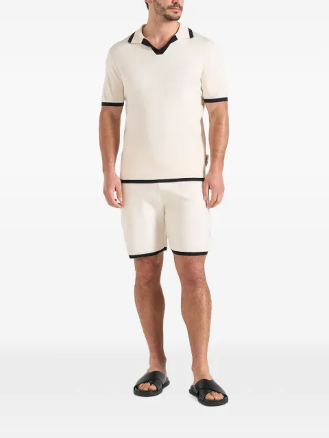 Manière De Voir Regis in cream contrast-detail knit shorts
