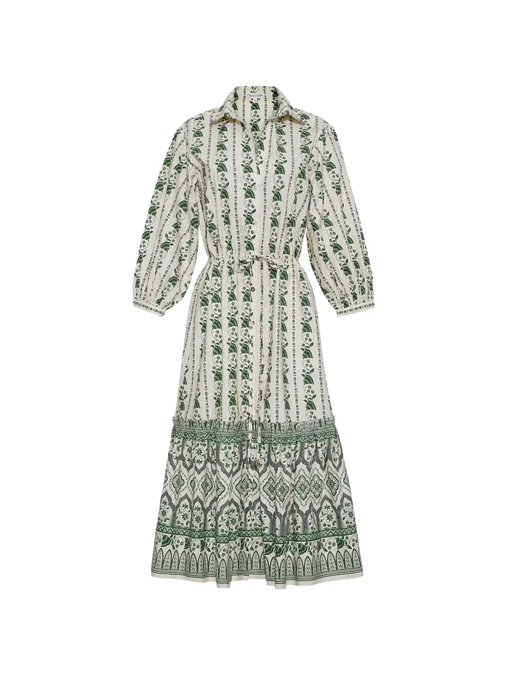 Cara Cara Hutton tile-print midi dress - Verde