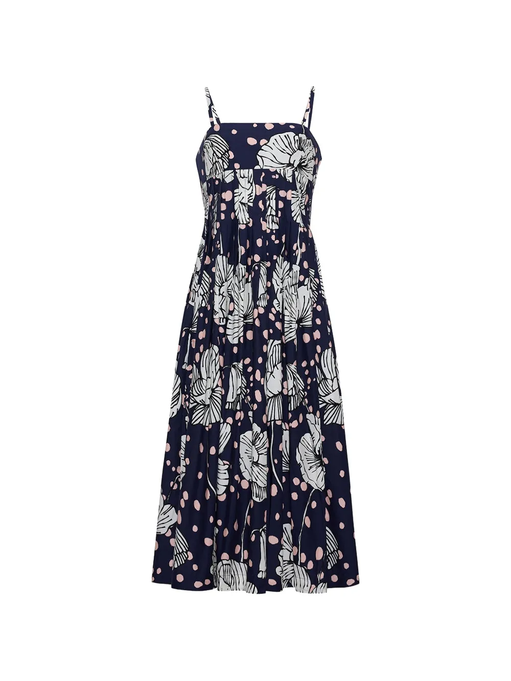 Cara Cara Sea Island pleated midi dress - Blue