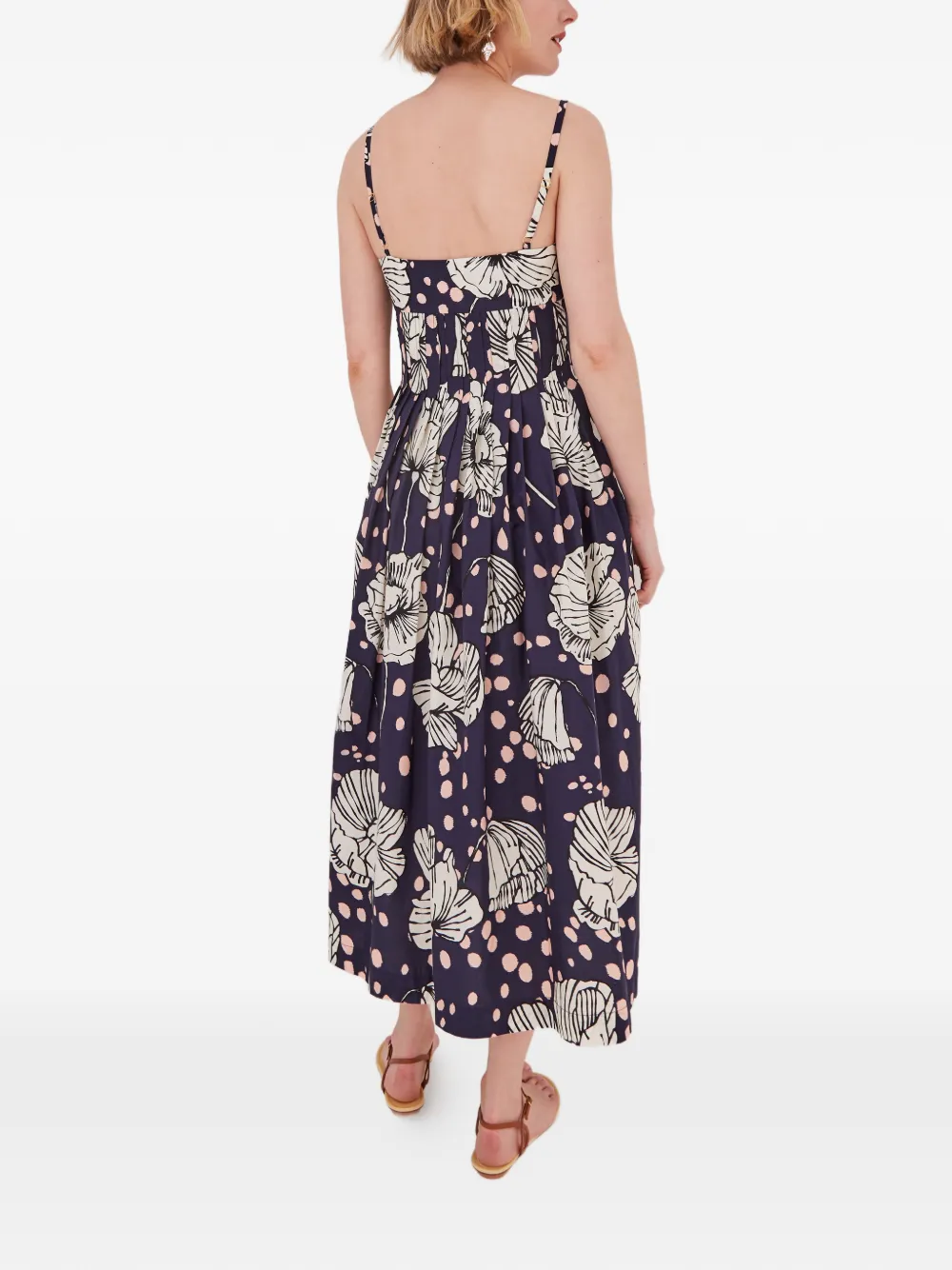 Cara Sea Island geplooide midi-jurk Blauw