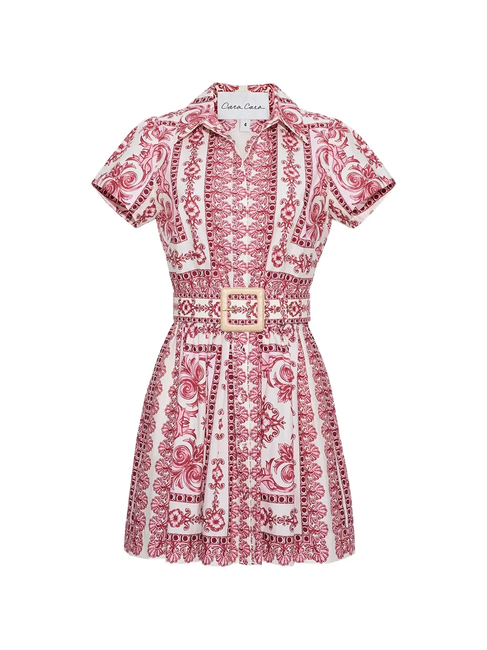 Cara Cara Noela scarf-print cotton mini dress - Red