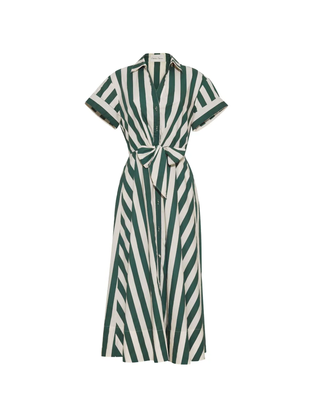Cara Cara Asbury striped shirt midi dress - Green