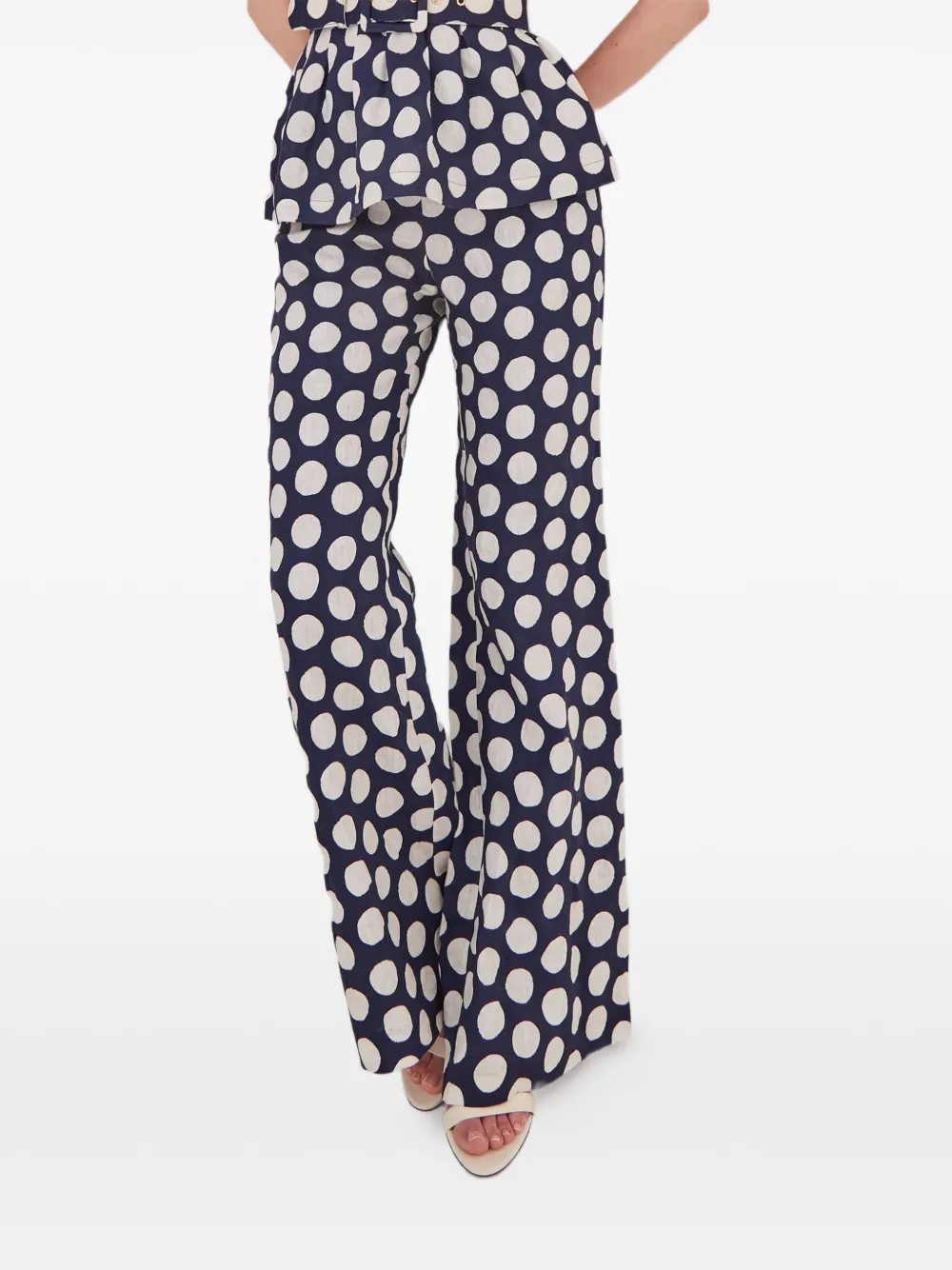 Cara Cara Sunflower polka-dot trousers - Blue