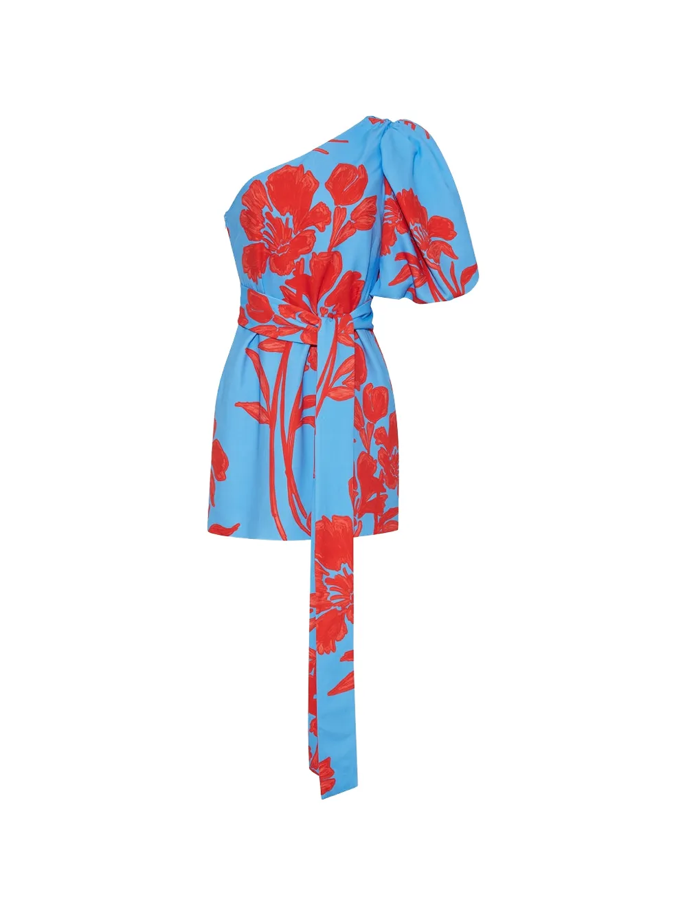 Cara Cara Lucia floral-print one-shoulder mini dress - Blau
