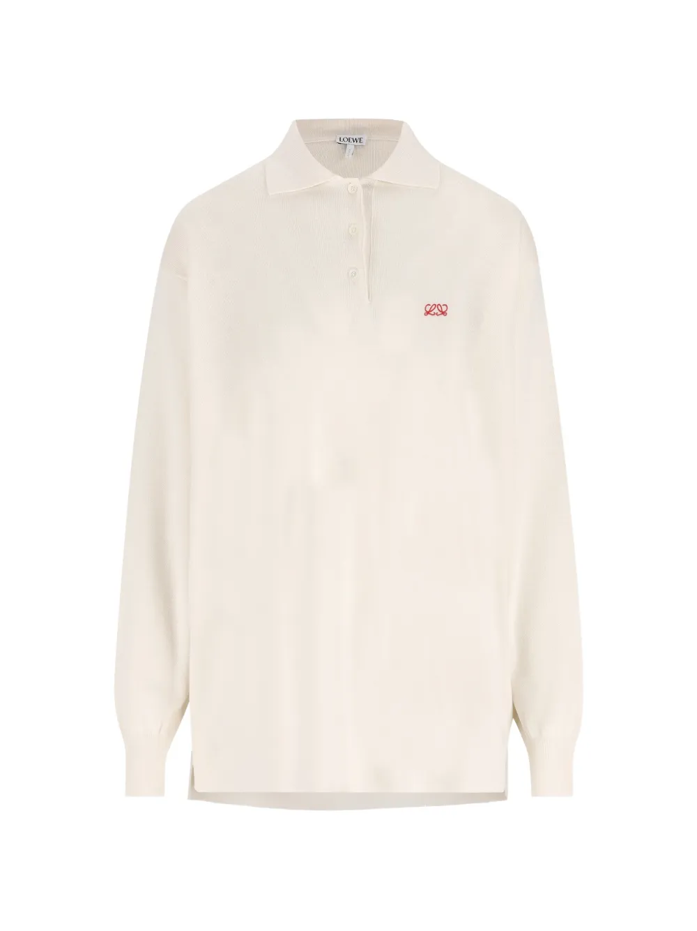 LOEWE embroidered-logo polo sweater - Bianco