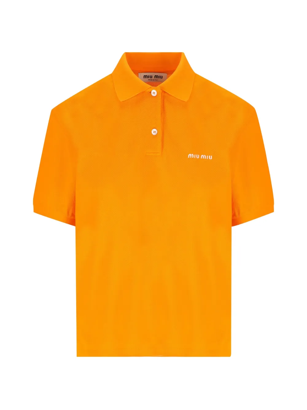 Miu Miu logo-embroidered polo shirt - Arancione