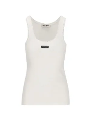 miu miu イエロー Vネック タンクトップ Miu Miu Vests & Tank Tops for Women - Buy Online - Mobile Friendly