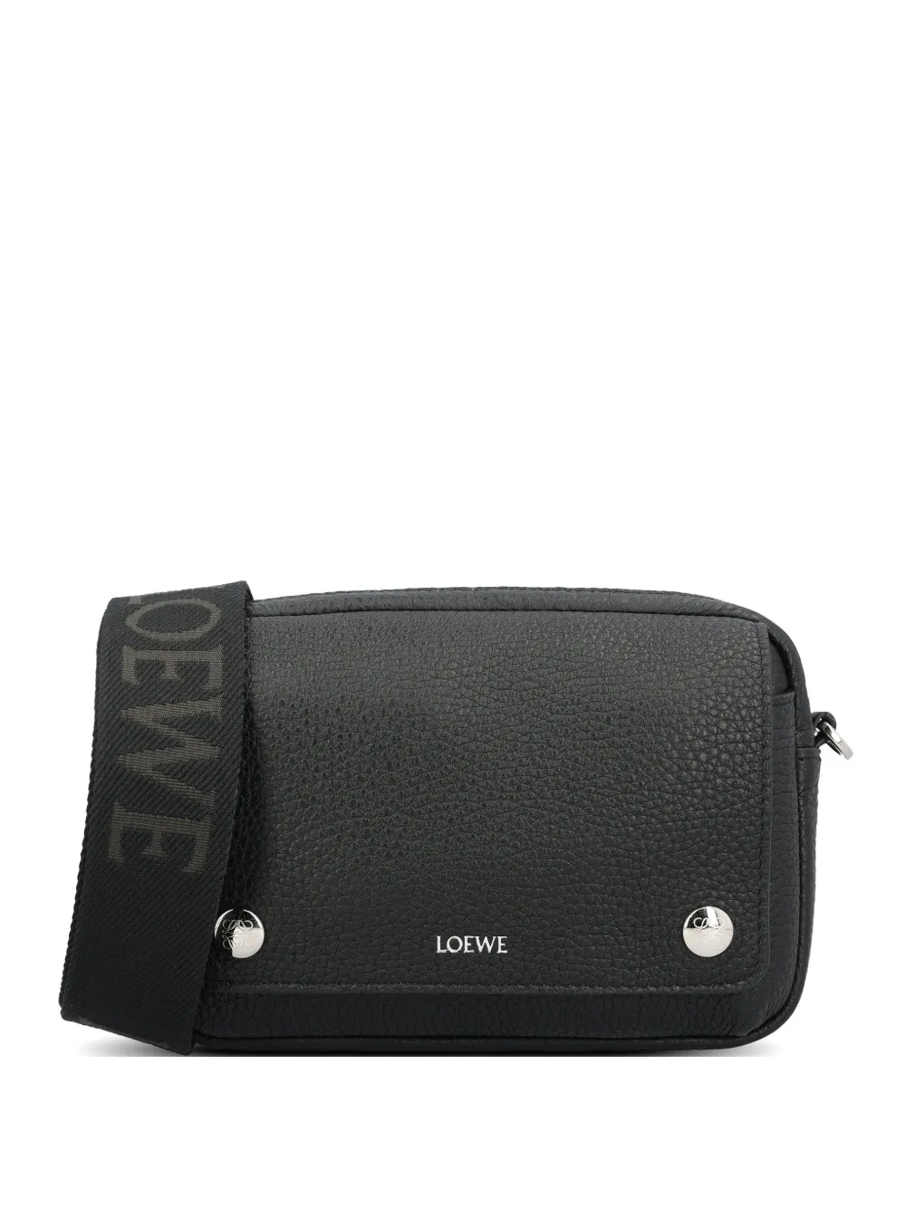 LOEWE logo-print leather shoulder bag - Nero