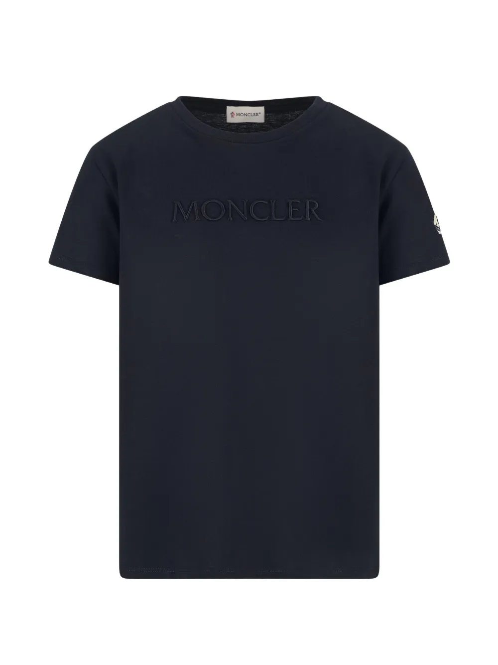Moncler Enfant T-shirt met geborduurd logo Blauw
