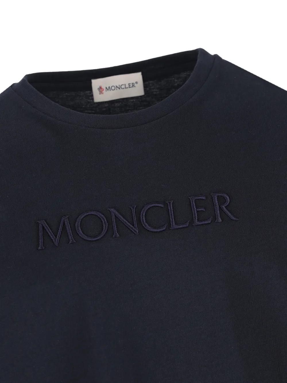 Moncler Enfant T-shirt met geborduurd logo Blauw