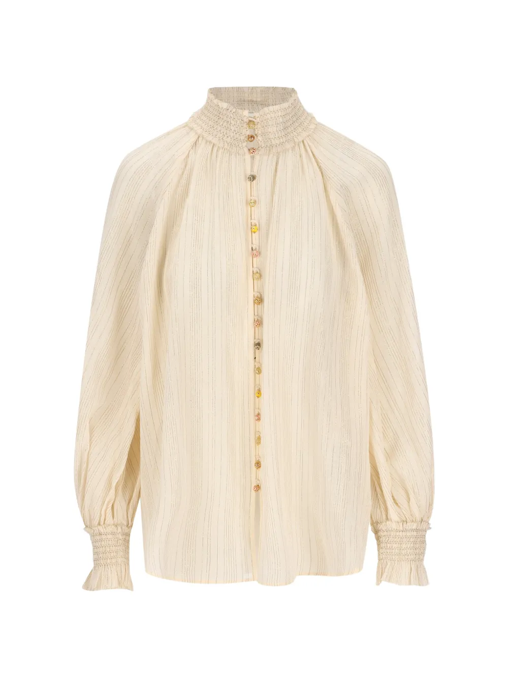 ZIMMERMANN Aster metallic-stripe shirt - Toni neutri