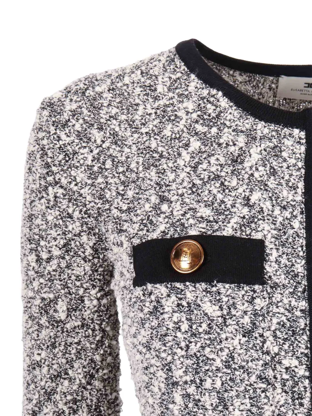 Elisabetta Franchi Bouclé opengebreide jurk Grijs