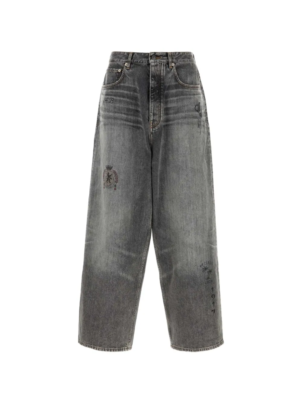 Balenciaga embroidered whiskered jeans - Grey