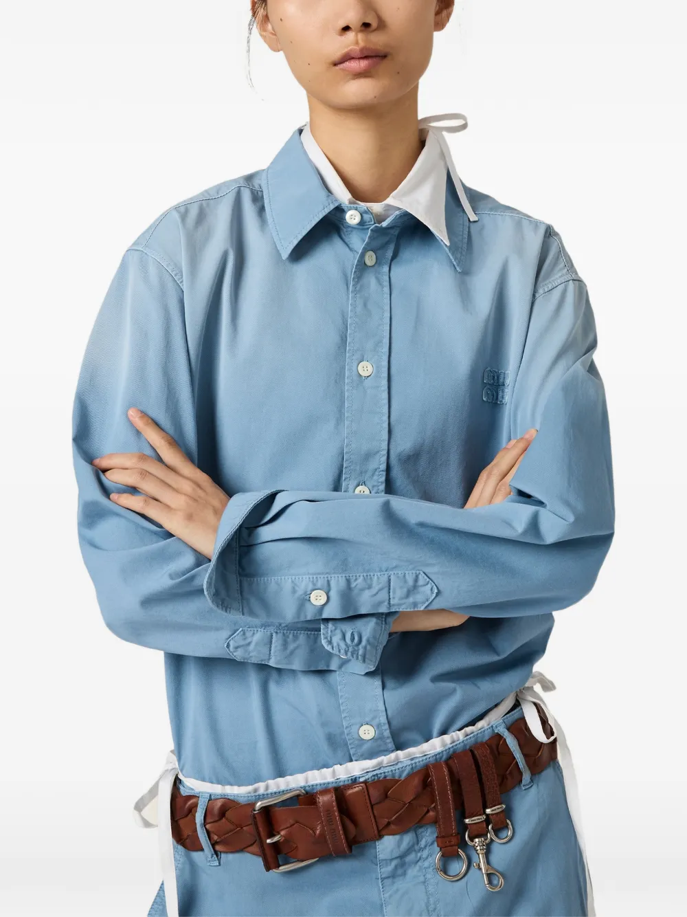 Miu Old twill blouse Blauw