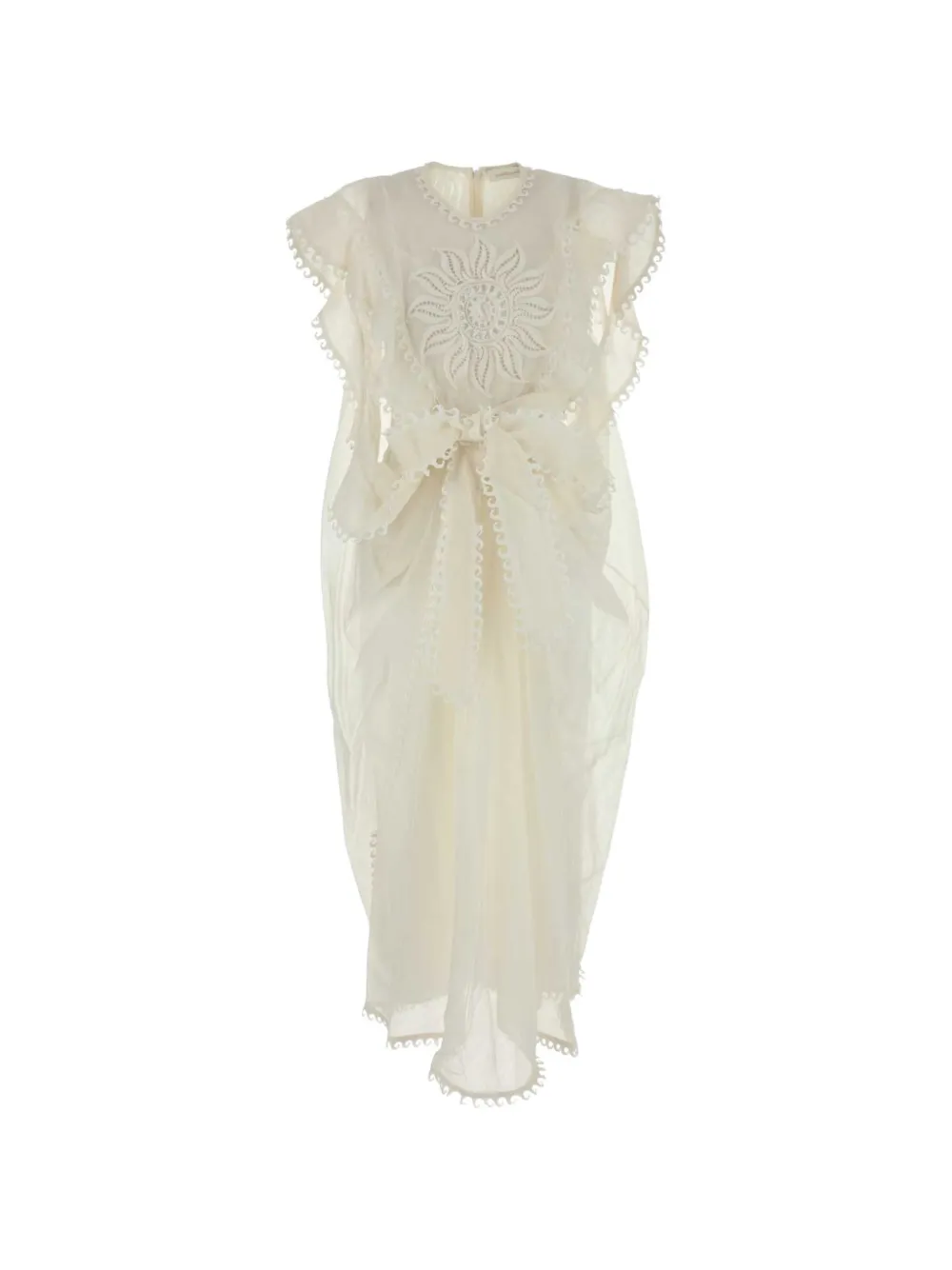 ZIMMERMANN Balance sun-embroidered midi dress - Bianco
