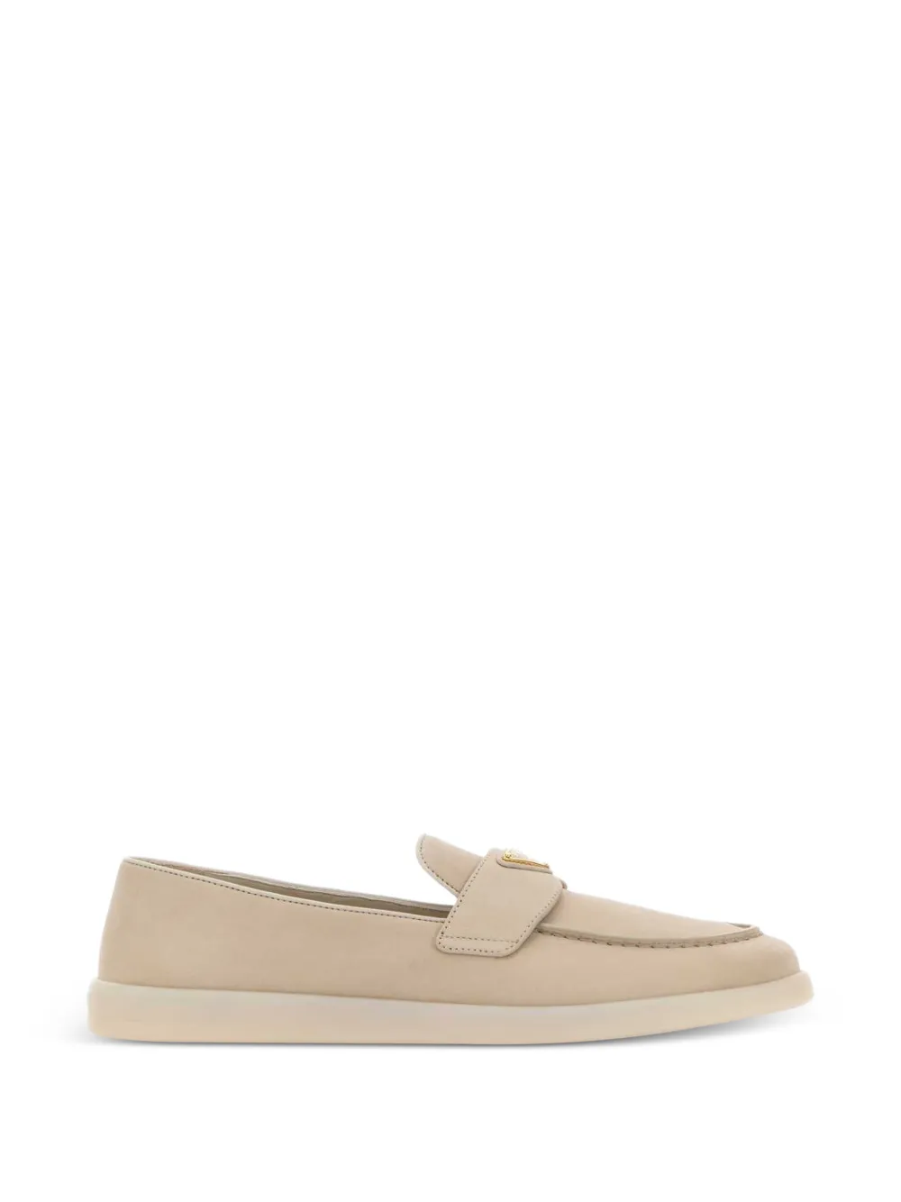 Prada Triangle-logo suede loafers - Toni neutri