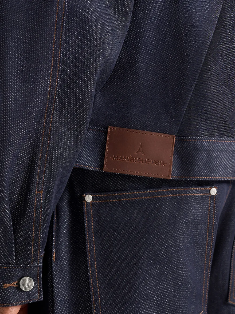 Manière De Voir Damie boxy-fit denim jack Blauw