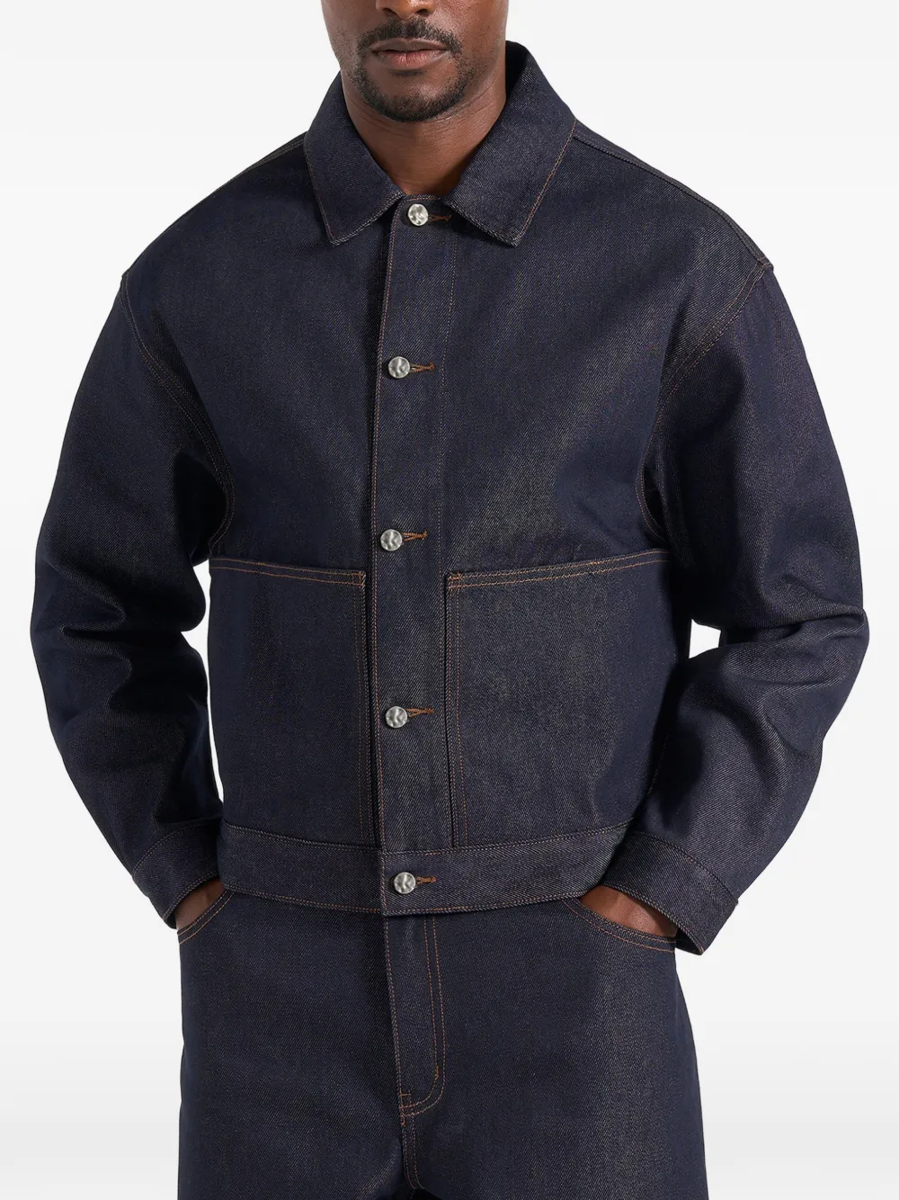 Manière De Voir Damie boxy-fit denim jack Blauw