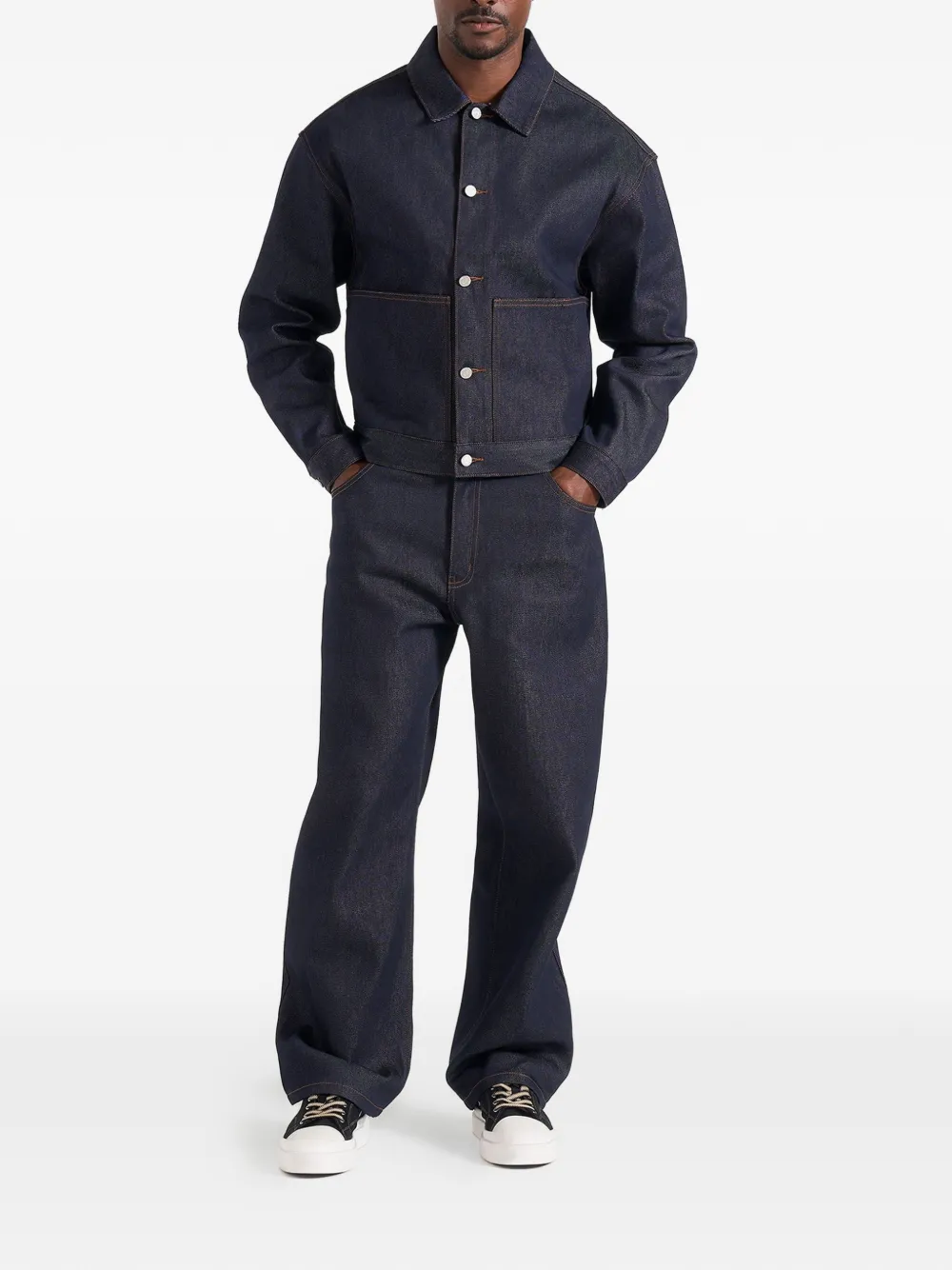 Manière De Voir Damie boxy-fit denim jack Blauw