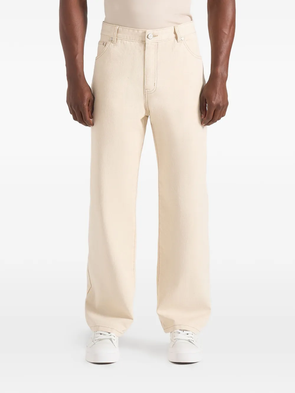 Manière De Voir DN002 contrast-stitch jeans - Nude