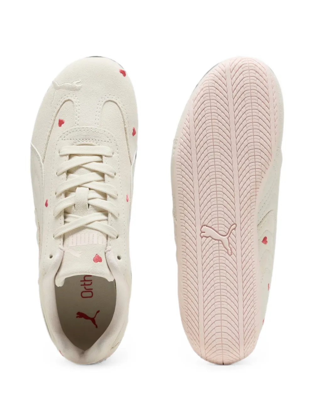 Puma Kids Speedcat Amor sneakers met geborduurd hart Beige