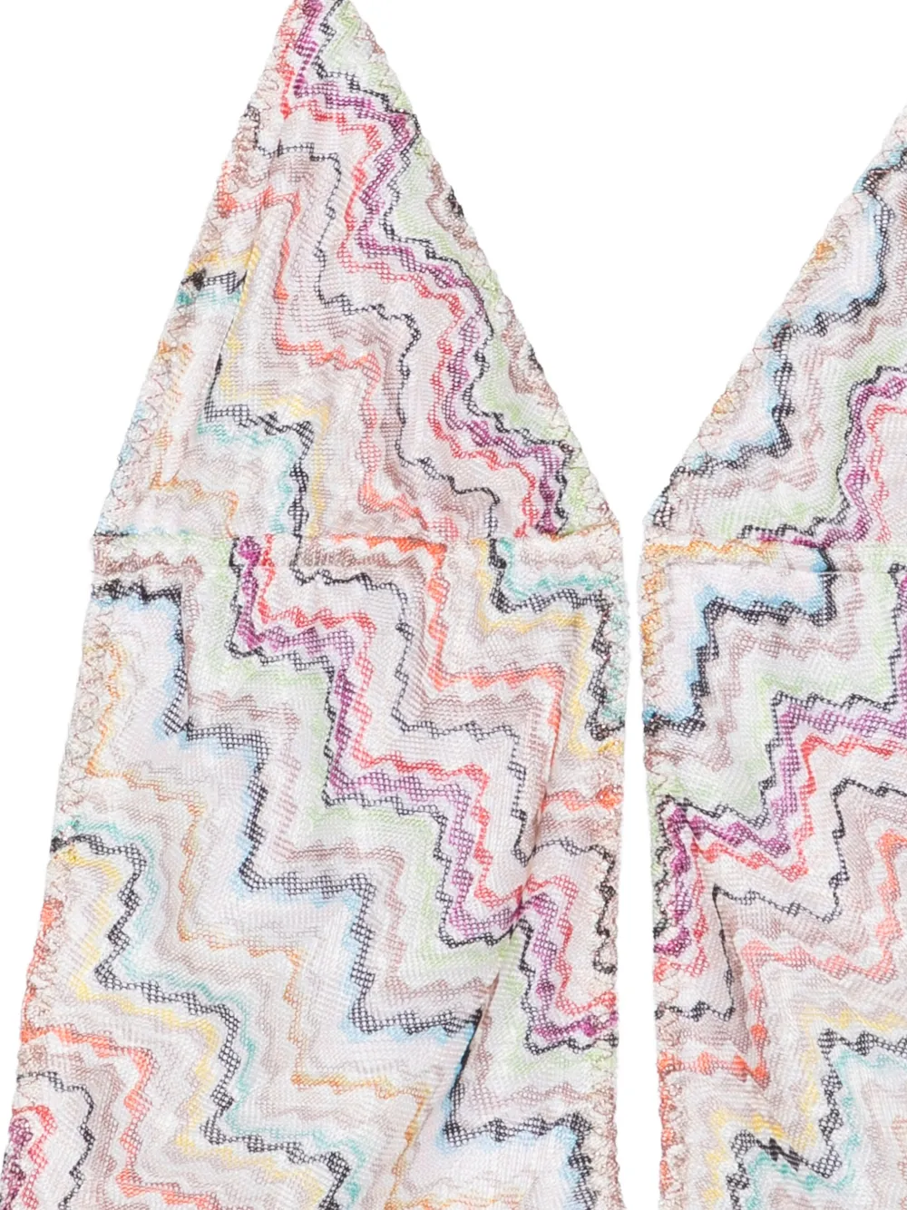 Missoni Badpak met halternek en zigzag-patroon Wit