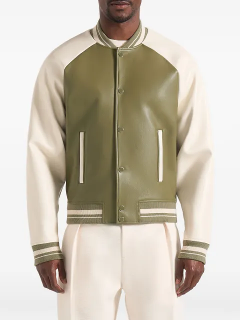 Manière De Voir chamarra bomber Guy de piel en contraste