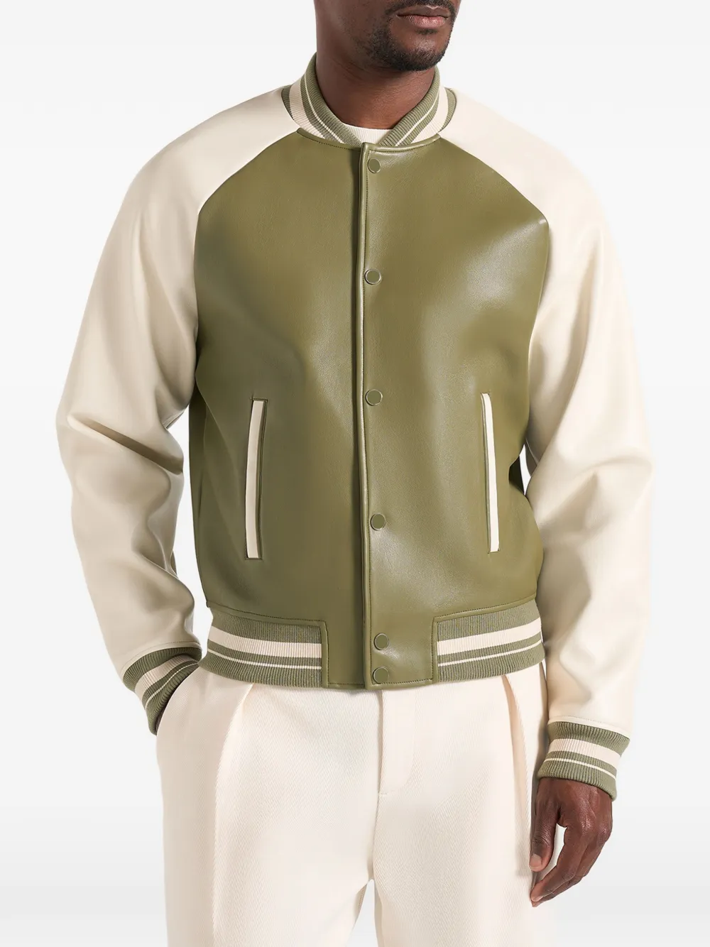 Manière De Voir Guy leren bomberjack met contrast Groen