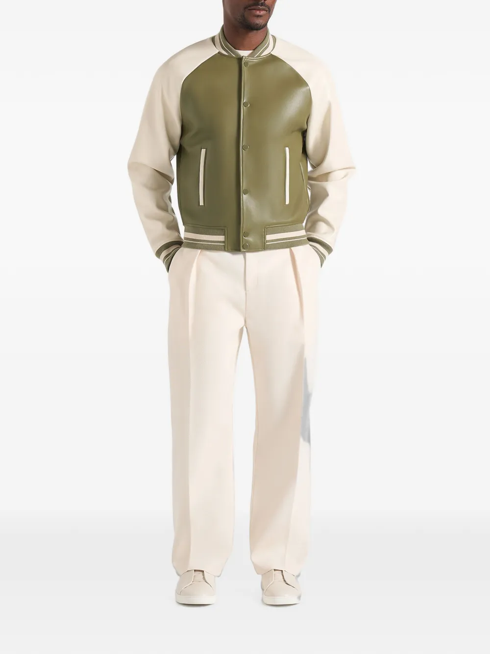 Manière De Voir Guy leren bomberjack met contrast Groen