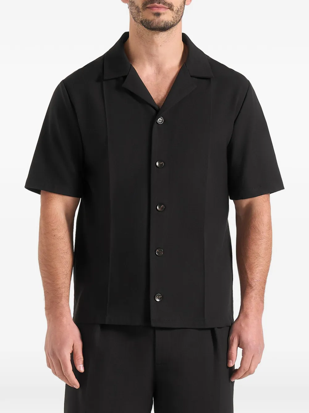 Manière De Voir Felix overhemd met gekreukt effect Zwart