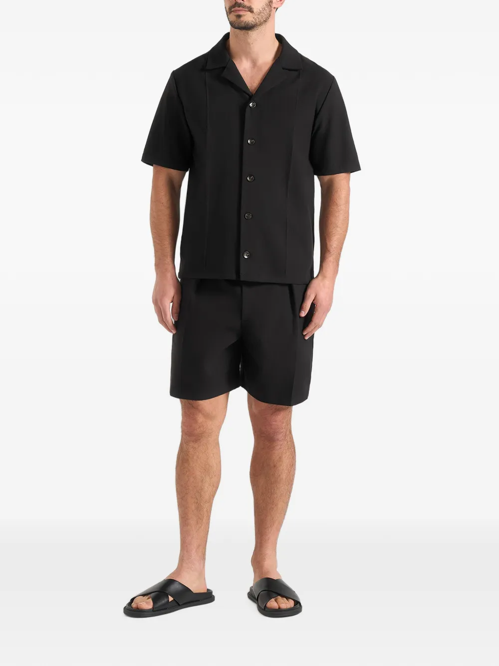 Manière De Voir Felix overhemd met gekreukt effect Zwart