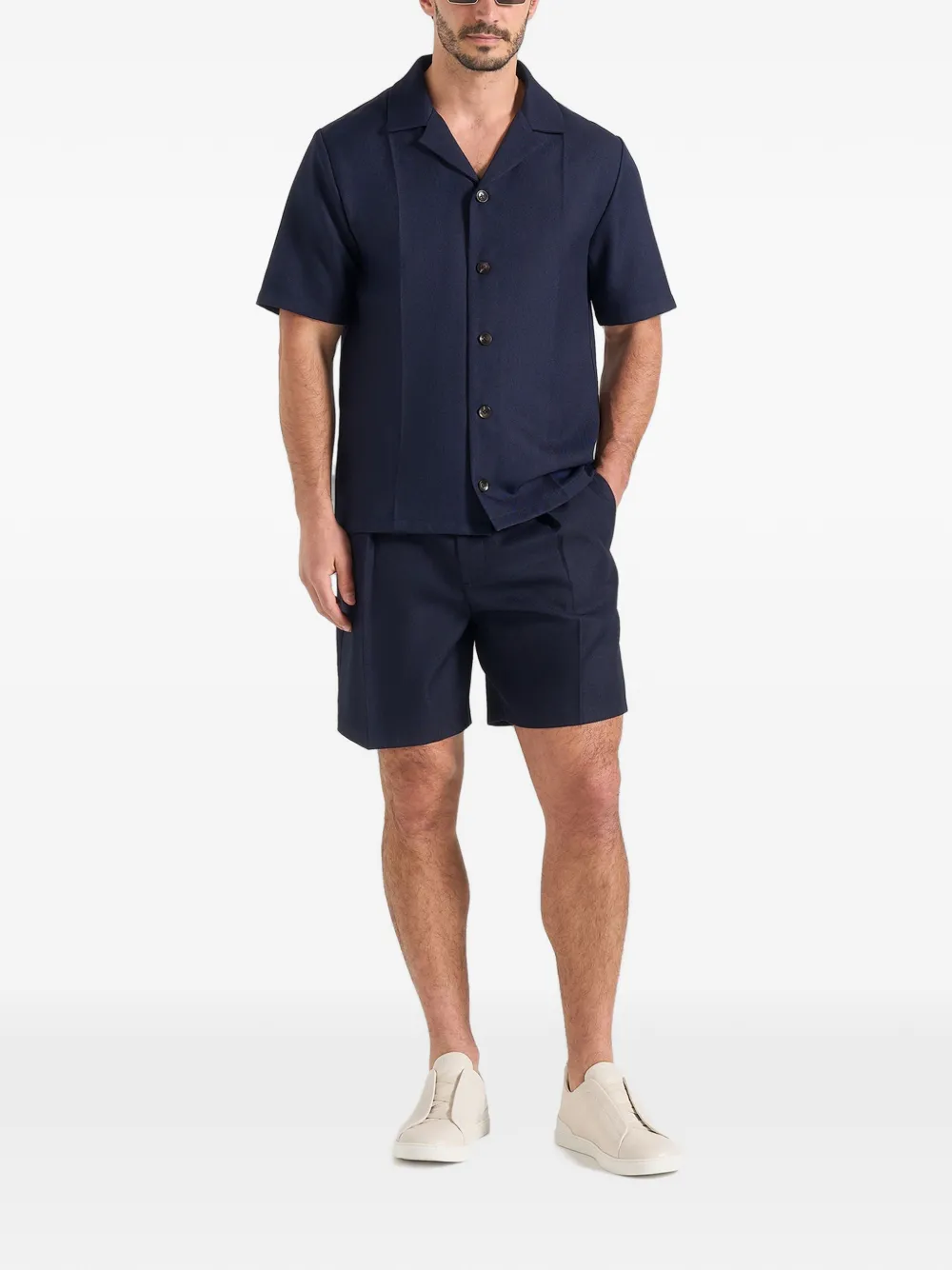 Manière De Voir Felix geplooid overhemd Blauw