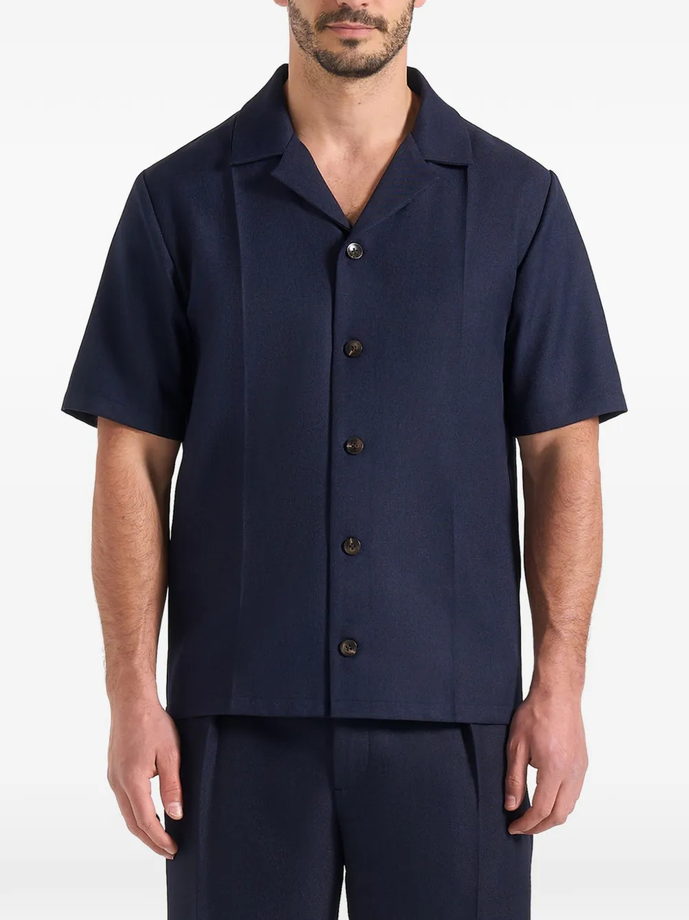 Manière De Voir Felix geplooid overhemd Blauw