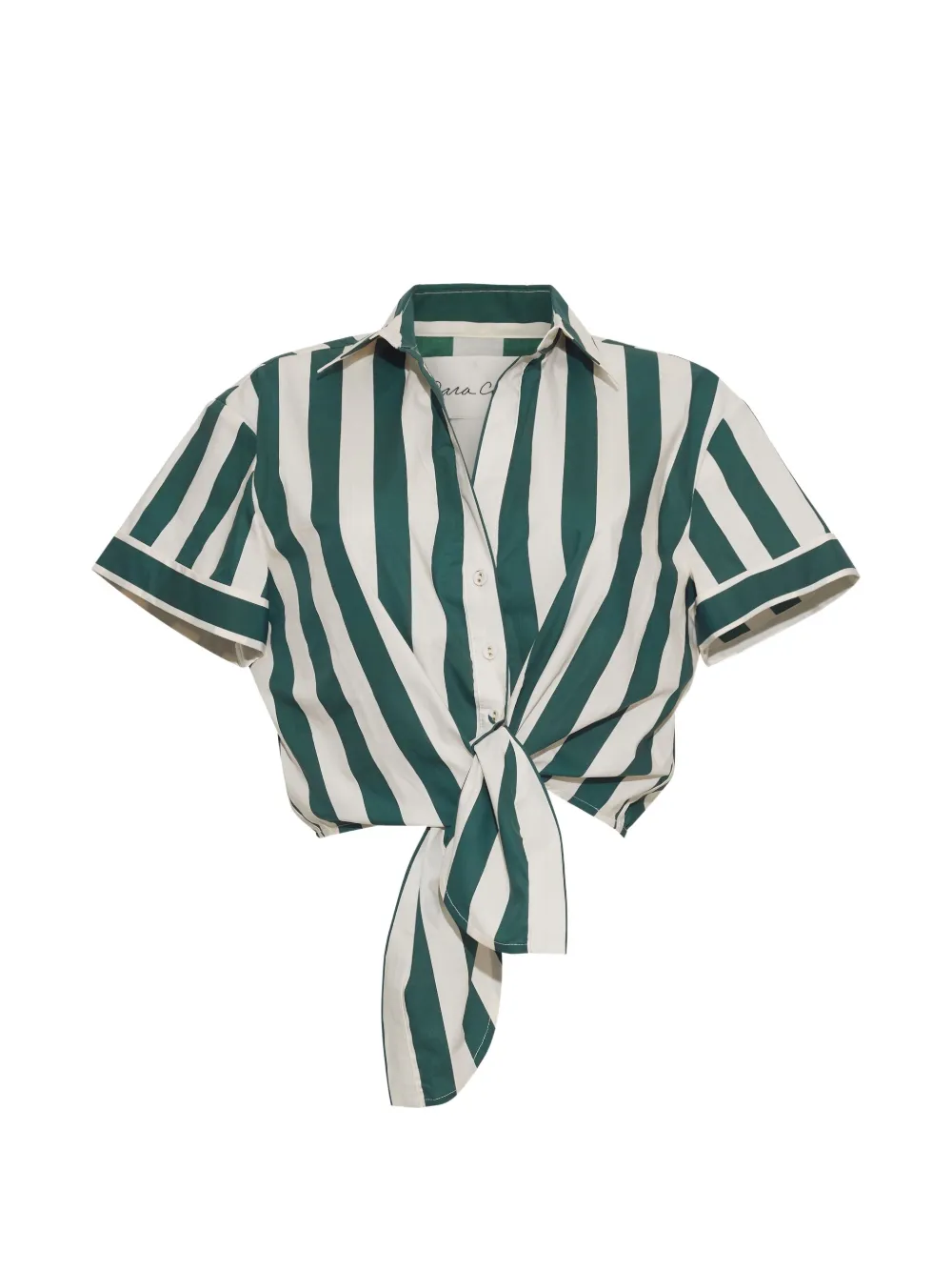Cara Cara Camicia crop a righe Asbury - Verde
