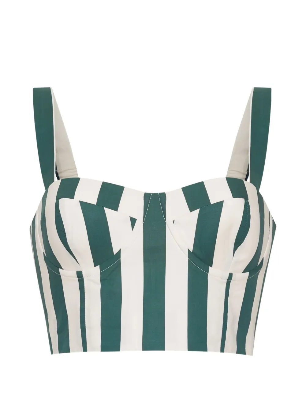Cara Cara Claudine Striped Top In Green