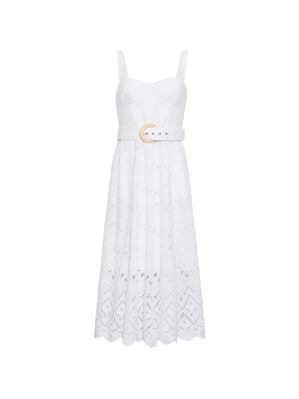 Cara Cara Calypso eyelet bustier midi dress - White