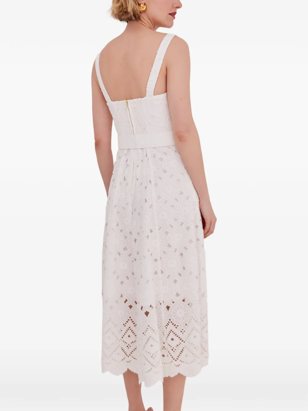 Cara Calypso bustier midi-jurk met ringlets Wit