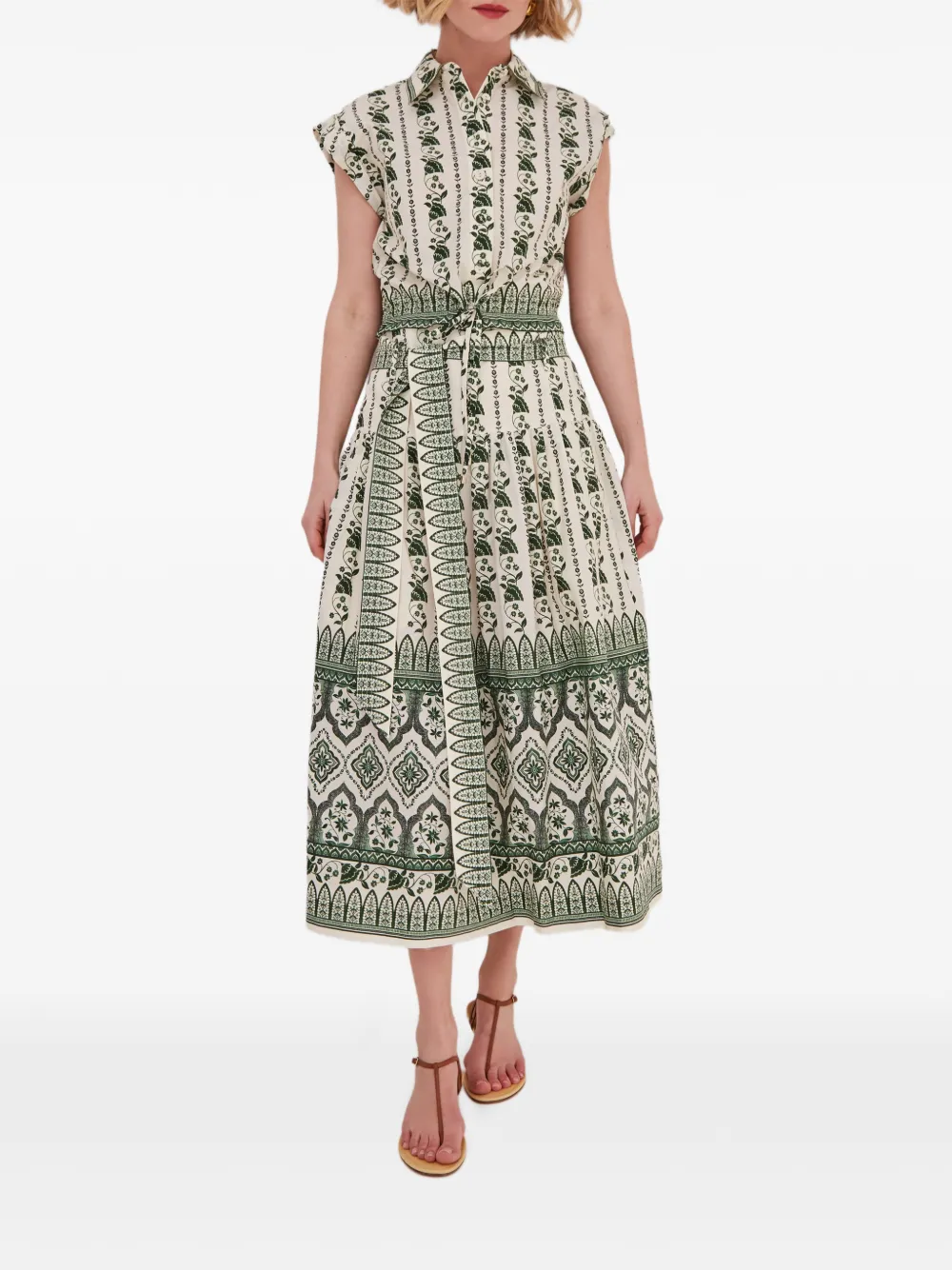 Cara Jiya gelaagde midi-rok met bloemen-print Groen